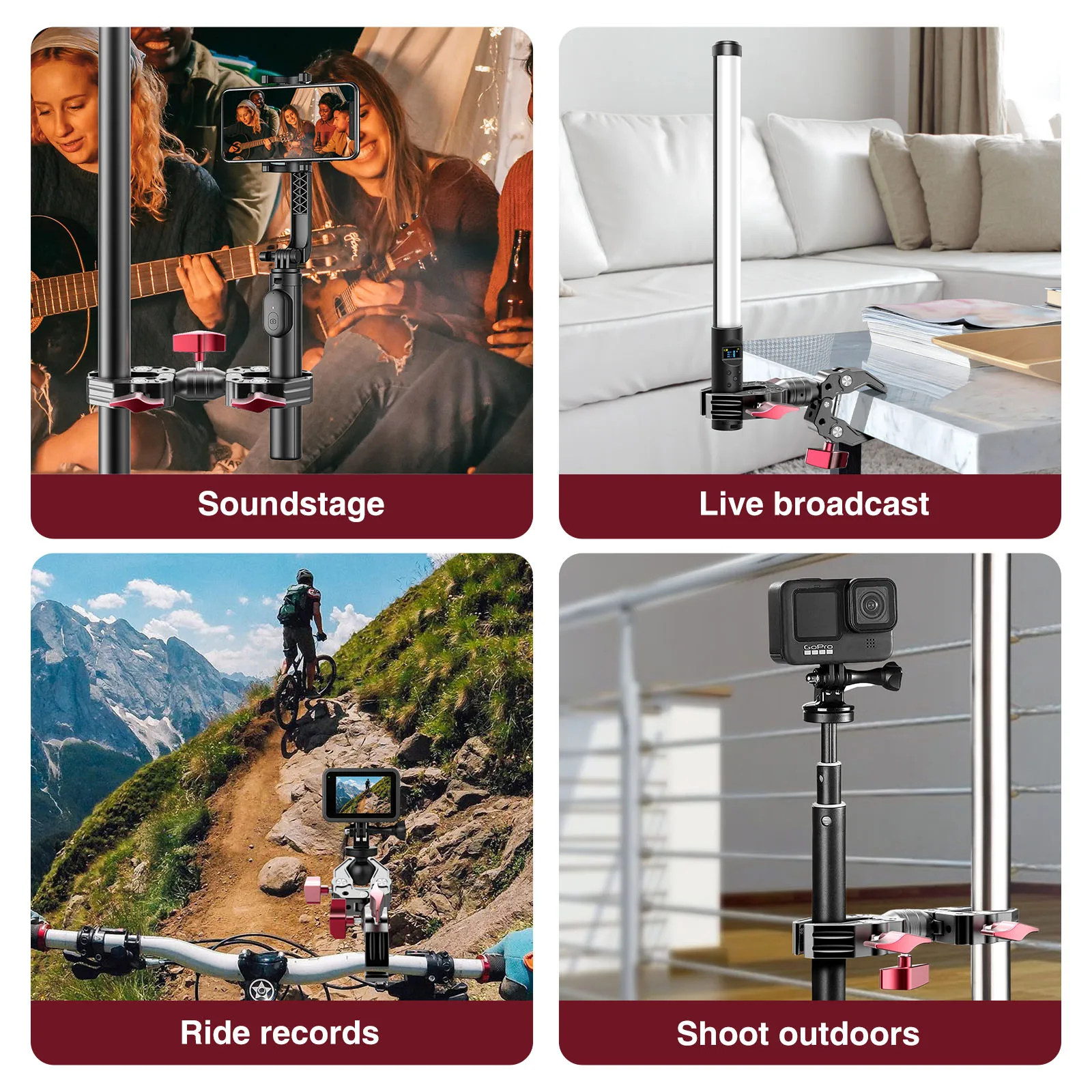 Металлический зажим с двойной головкой энергичным зажимом многофункциональные