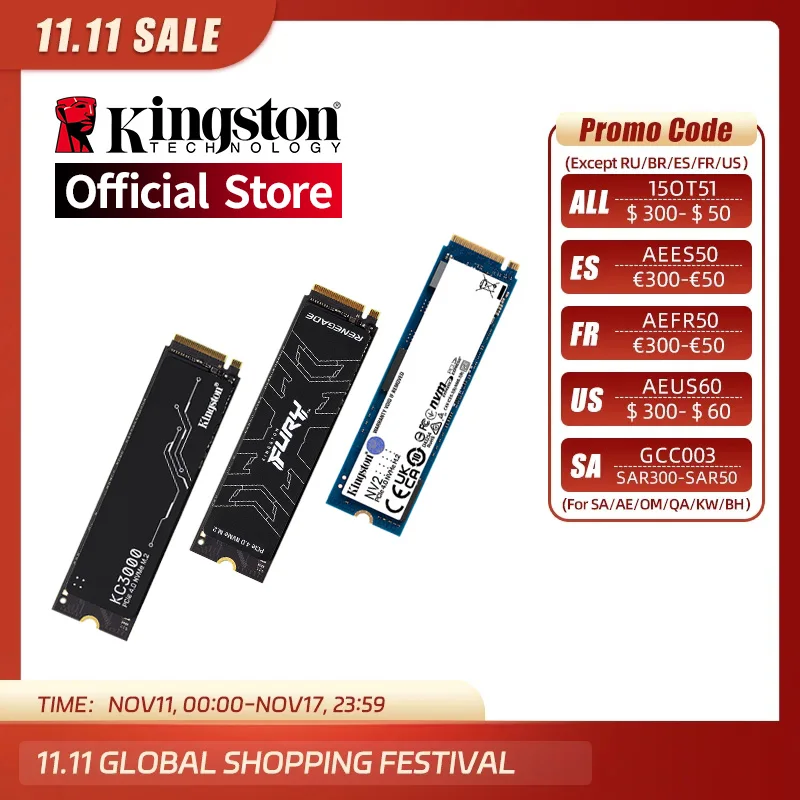 

Kingston KC3000 PCIe 4.0 NVMe M.2 ssd m2 512gb 1tb 2tb 4TB hard Drive Internal Hard Disk For Laptop Desktop MSI UP TO 7000mb/s