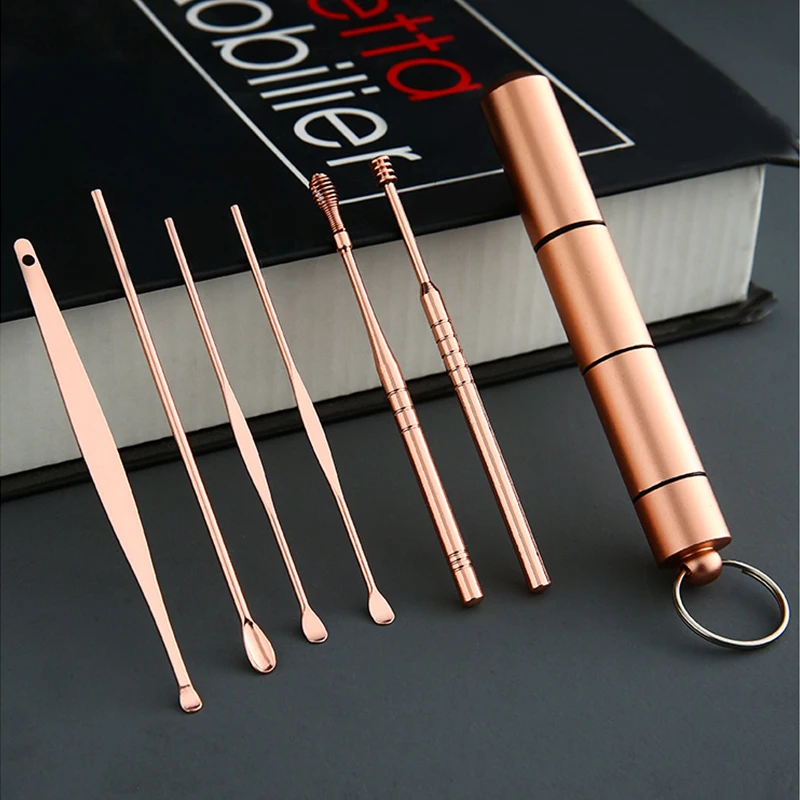 

6pcs Ear Wax Remover Ear Cleaning Kit Ear Pick Earpick Ear Cleaner Spoon Care Ear Clean Tool for Baby Adults Ear Care Set