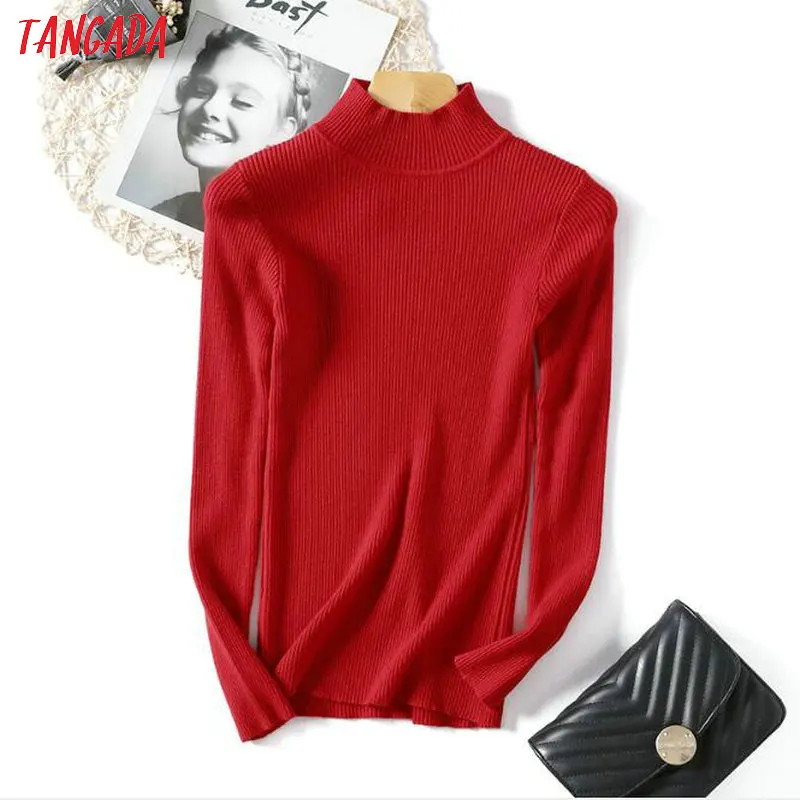 Джемпер женский зимний эластичный с круглым вырезом и длинным рукавом | Женская