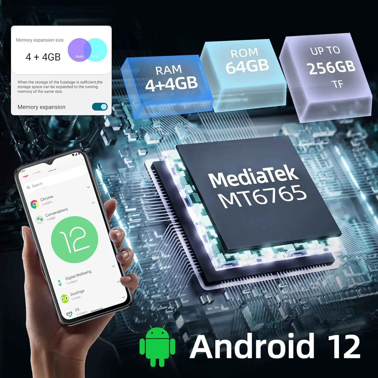 Фото Разблокированный смартфон CUBOT Note 30, Android 12, 4 ГБ + 64 ГБ/256 ГБ, камера 6,52 дюйма, 20 МП + 8 МП, 4000 мАч, 4G Dual SIM, Octa-Core/OTG/Face ID/GPS №3