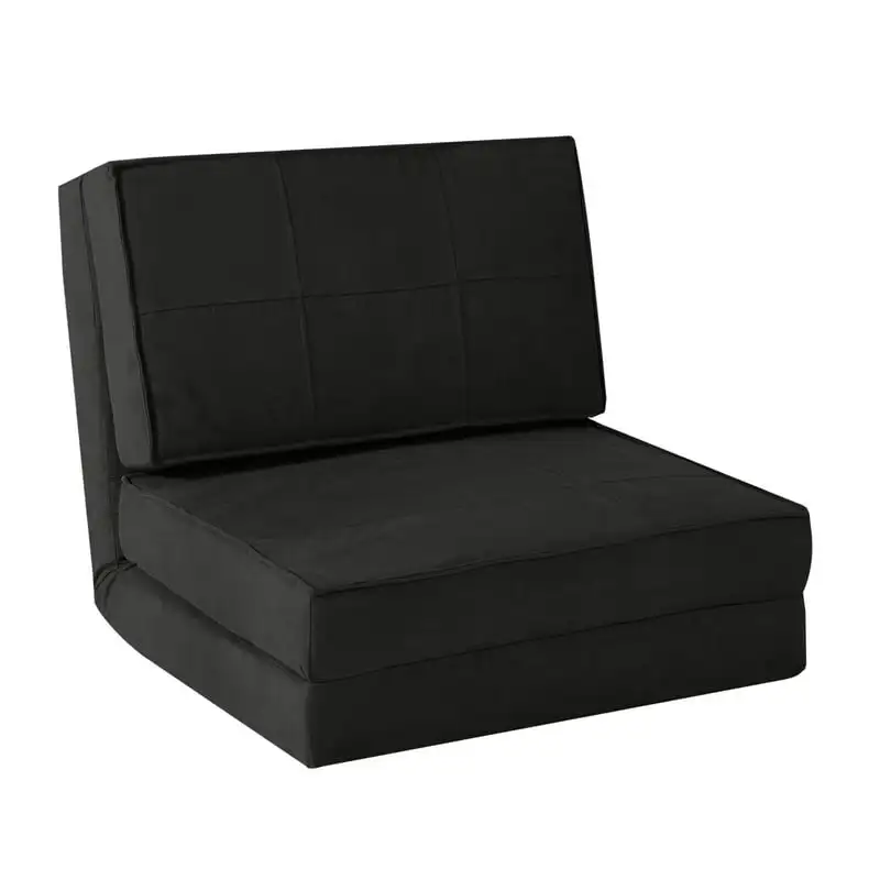 

Soft Suede 3 Position Convertible Flip Lounge Chair, Black