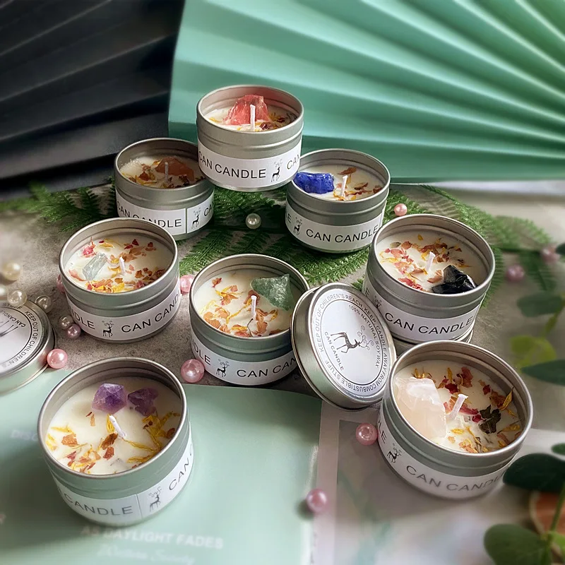 

Aromatherapy Candles Smokeless Crystal Salt Stonedried Flower Scented Soy Wax Smokeless Candle Home Decoration Birthday Gift