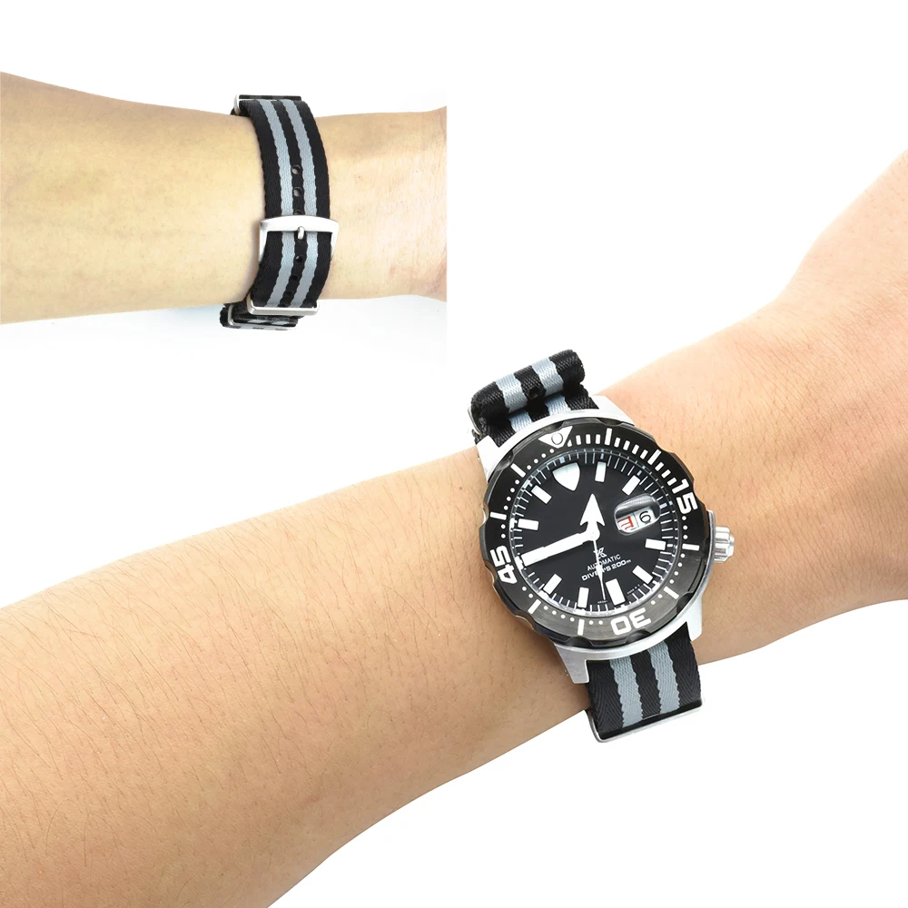 Premium Quality Nylon Nato Strap 20mm 22mm Seatbelt Watch Band Universal Type Sports For 007 James Bond Watchband Replacement