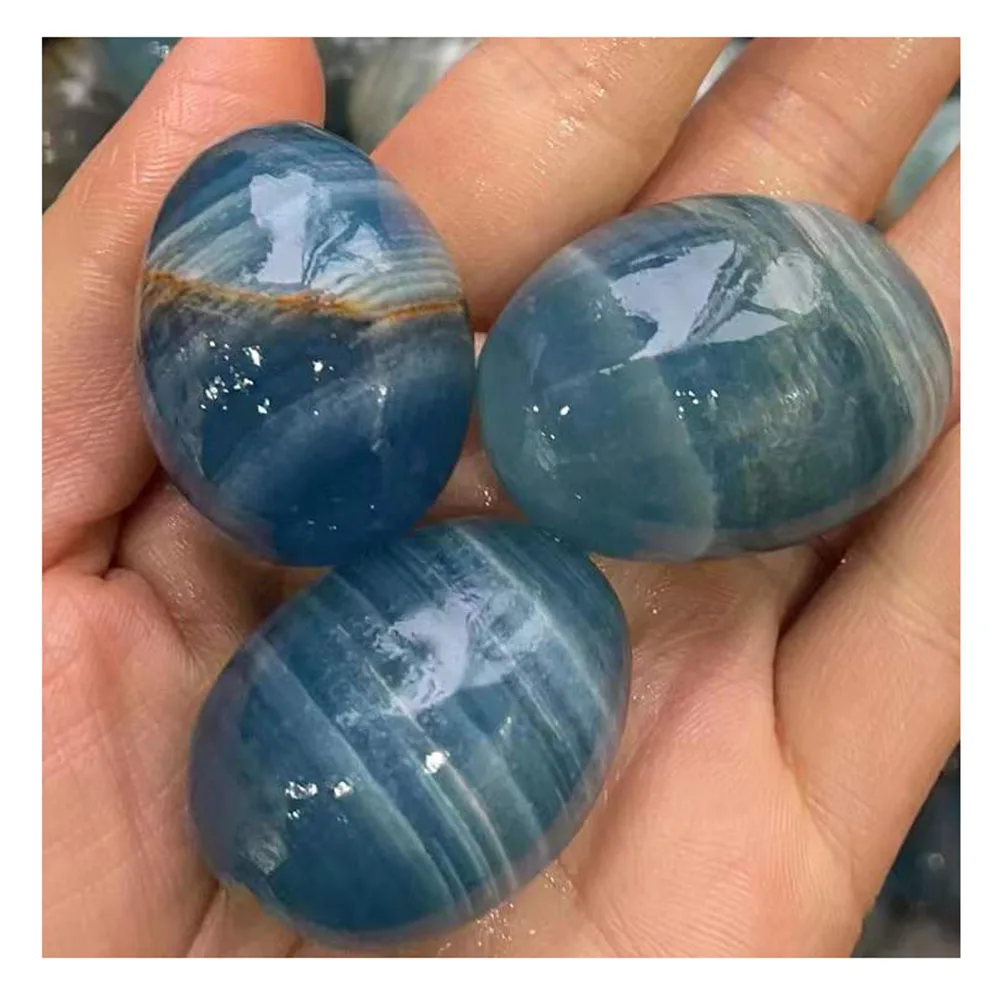 

High Quality Natural Blue Argentina Calcite Rolling Stones Healing Crystal Quartz Rock And Mineral Tumbled