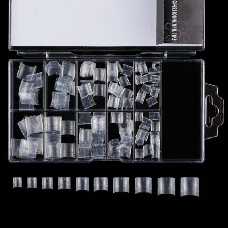 100 шт. французские короткие накладные ногти натуральные акриловые для