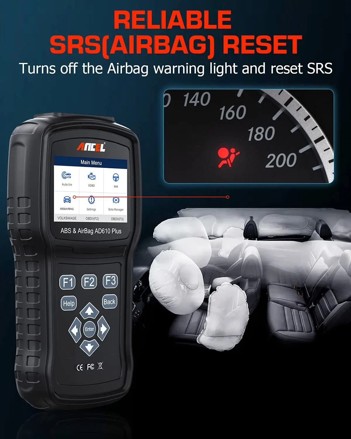 

Автомобильный диагностический сканер ANCEL AD410 OBD II, инструмент для диагностики автомобильного кода, OBD2 сканер с I/M Readiness (черно-красный)
