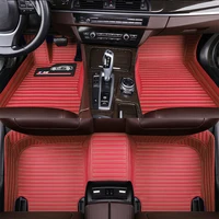 Custom Leather Car Floor Mats For Hyundai Kona Electric Palisade Veloster Sonata Elantra Santa Fe Accent Car Carpets Covers Cust
