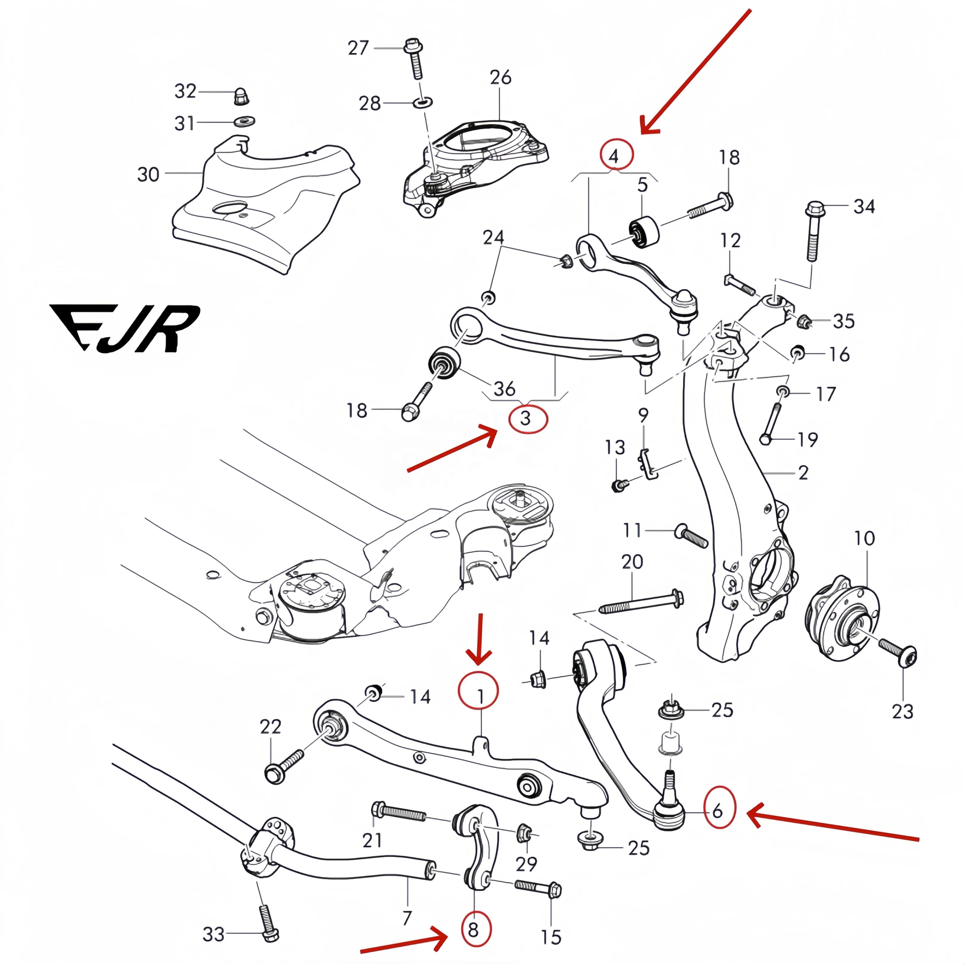 Комплект рычагов передней подвески для Bentley CONTINENTAL GT FLYING SPUR OEM: 3W0407505 3W0 407 509 3W0407693A 3W0 407 151 B (art.: 3920da79cb846) - 3920da79cb846