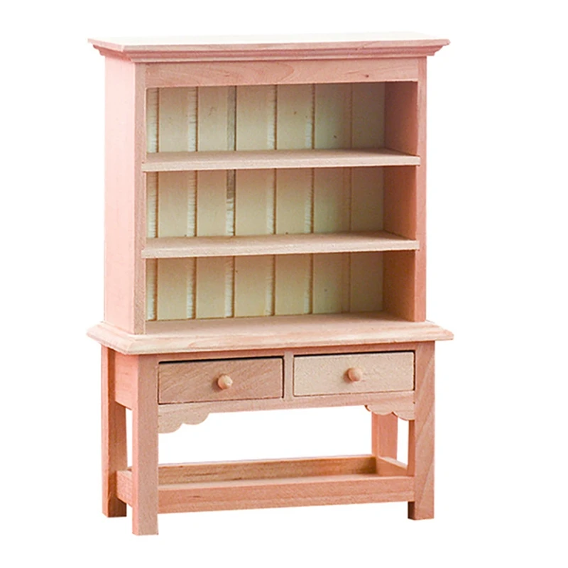 

1/12 Dollhouse Miniature Cabinet Classical Bookcase Wooden Dollhouse Bedroom Furniture Dollhouse Decorate