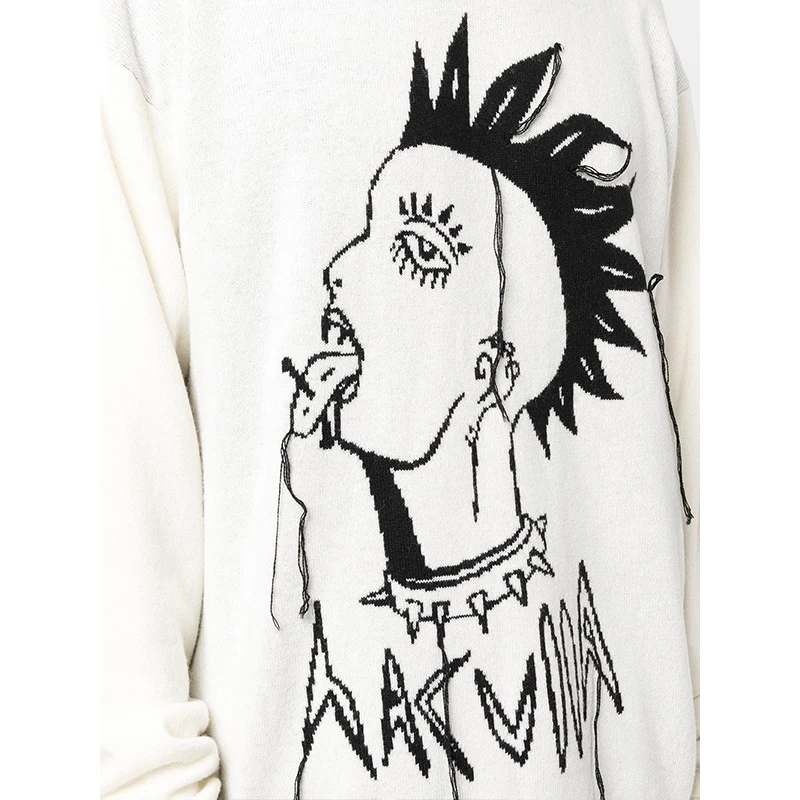 Y2k 2024 New Gothic Punk Autumn/Winter Outdoor Leisure Warm Sweater Jacquard Hip Hop Knitted women's clothes