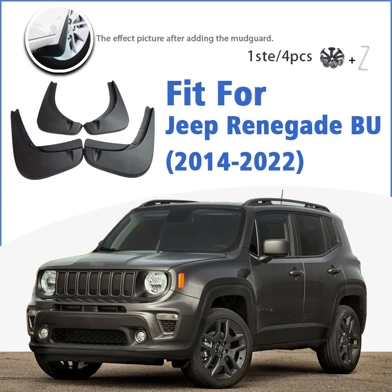 

Брызговик для Jeep Renegade BU 2014-2022 спереди и сзади 4 шт. Брызговики автомобильные аксессуары Auto Styline брызговик крыло