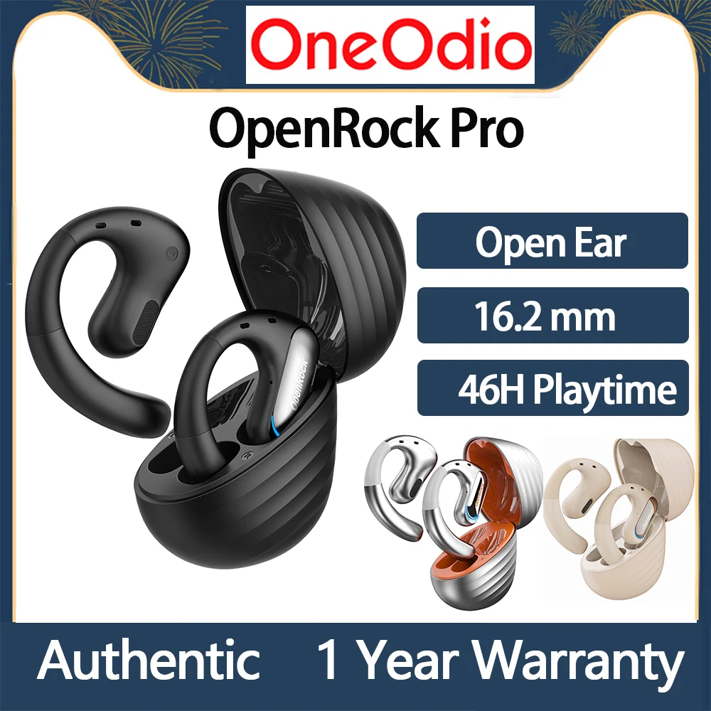 

Оригинальные открытые наушники Oneodio OpenRock Pro, беспроводные Bluetooth-наушники, TWS AptX, спортивные проводящие воздух басы Наушники с 4 микрофонами ENC
