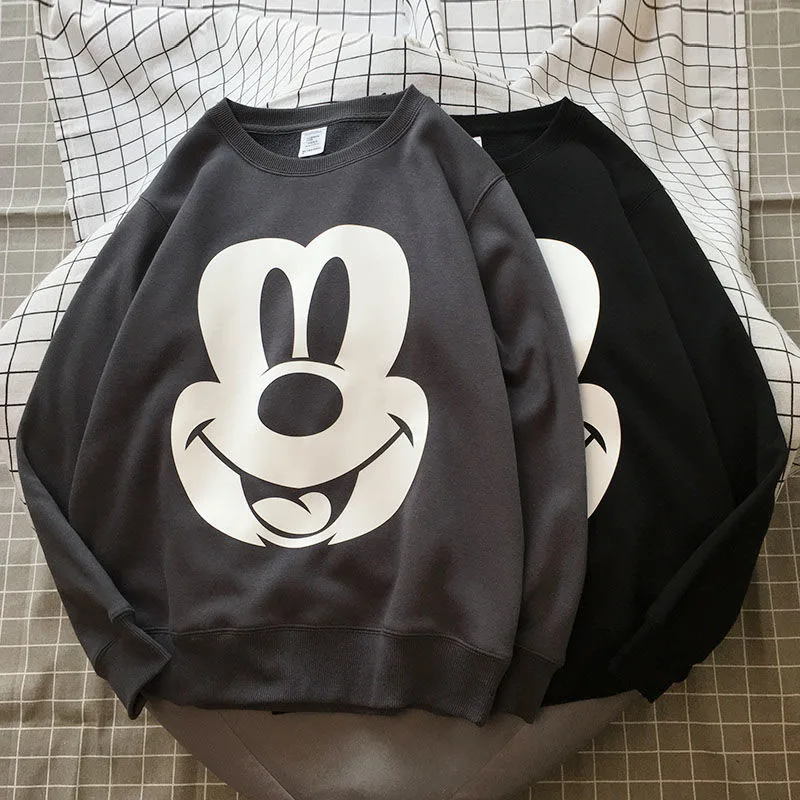 

Disney Sweatshirt Fashion Mickey Mouse Cartoon Print Crew Neck Sweatshirt Long Sleeve Unisex Women's Top