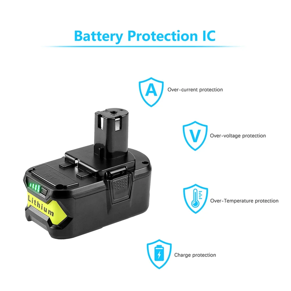 Литий-ионный аккумулятор 18 в 6 Ач для RYOBI P108 One + Plus вольт P104 P107 RB18L50 RB18L20