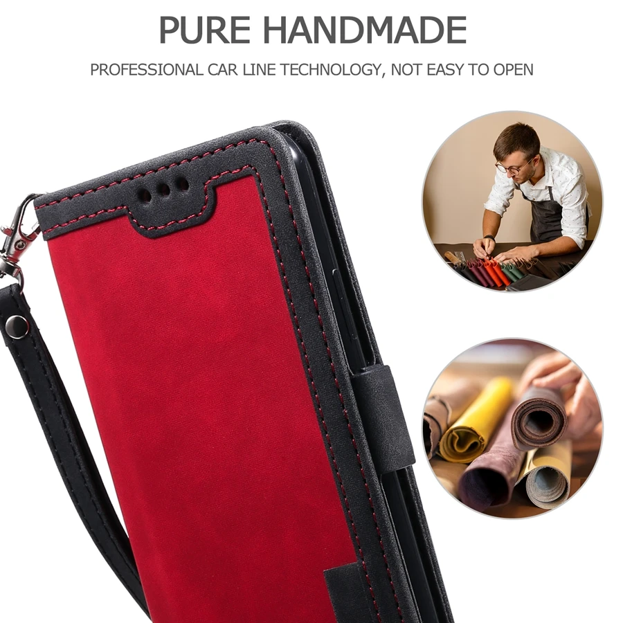 Wallet Vintage Stitching Flip Leather Case For Samsung Galaxy A13 A14 A33 A34 A51 A52 A53 A54 A71 S23 Ultra S22 S21 Plus S20 FE