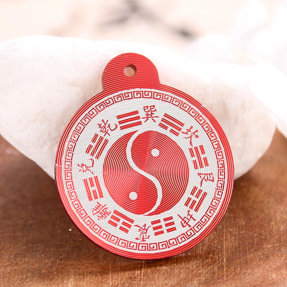 

Retro Yin Yang Bagua Mirror Pendant Feng Shui Lucky Wealth Amulet Mascot Copper Charm for Jewelry Making DIY Keychain Necklace