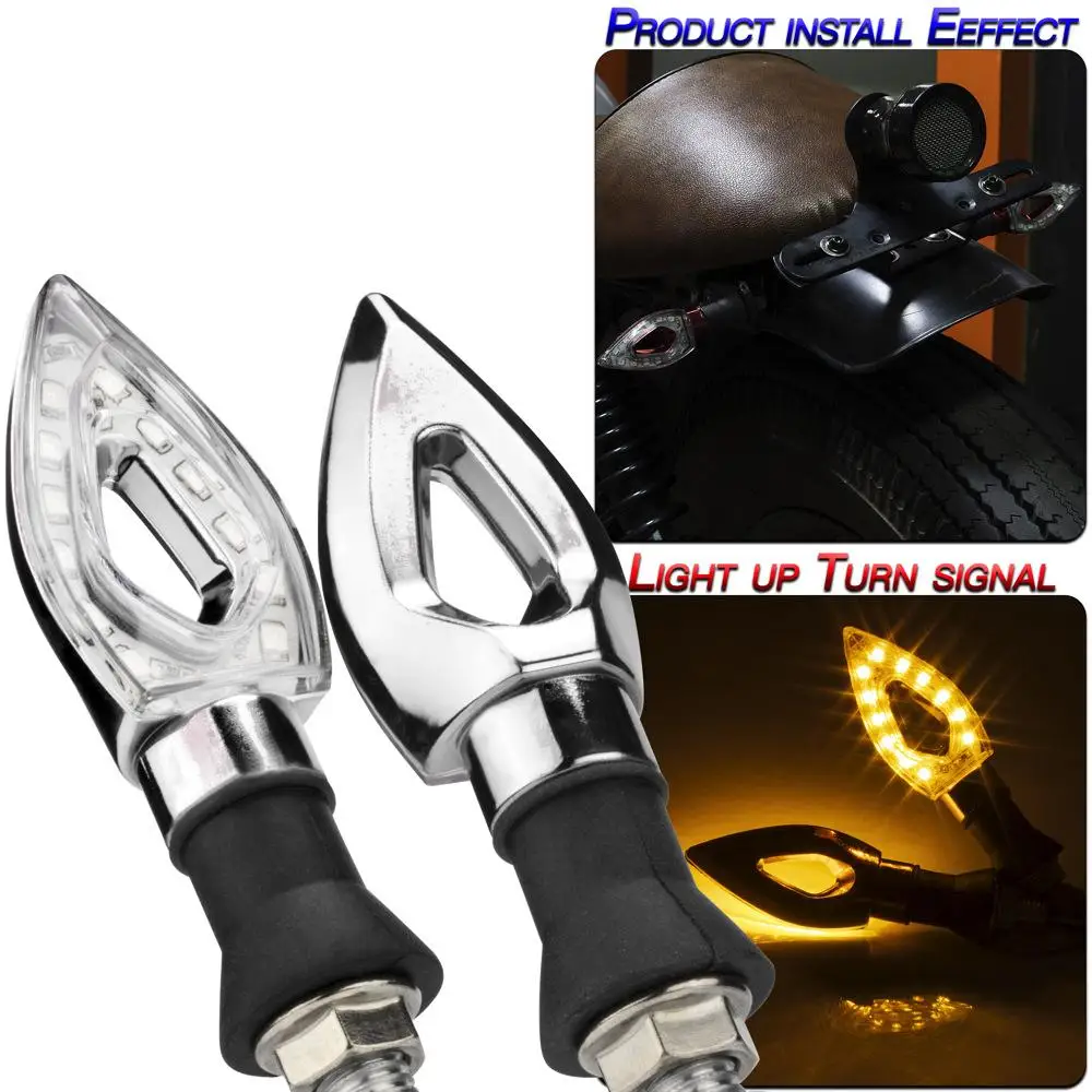 

Универсасветильник светодиодный сигнал поворота для мотоцикла, поворотник с желтым лезвием, 2 шт.