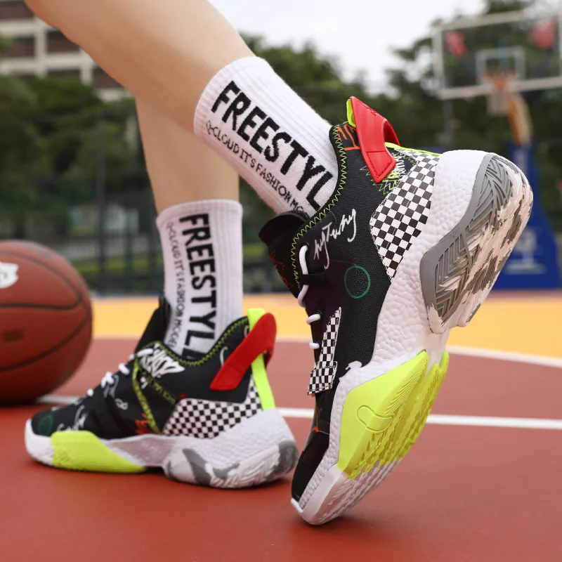 2022 Black Professional Outdoor Basketball Shoes Men Women High Quality Platform Cushion Sport Sneakers Basketball Mens Trainers