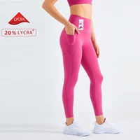 new lycra yoga pants double side pockets high waist gym pants t free embarrassing line anti rolling sweatpants seamless leggings