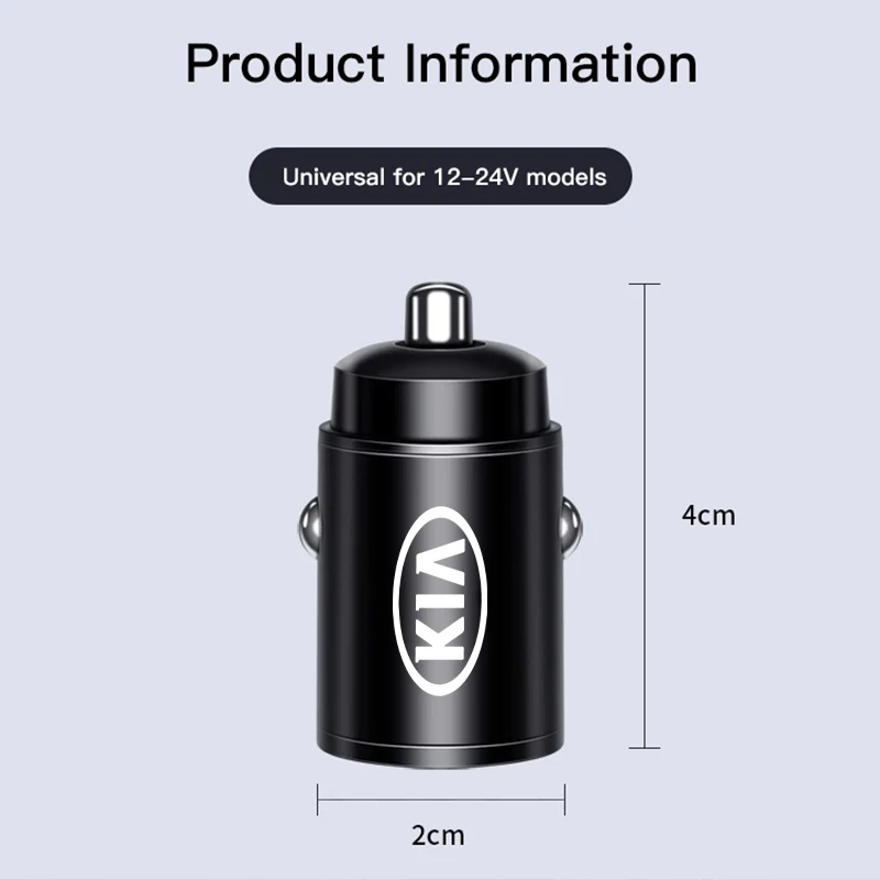 

Автомобильное зарядное устройство 100 Вт USB Type-C, быстрая зарядка прикуривателя для Kia Rio Picanto Sportage Niro Morning Ceed ProCeed Stonic