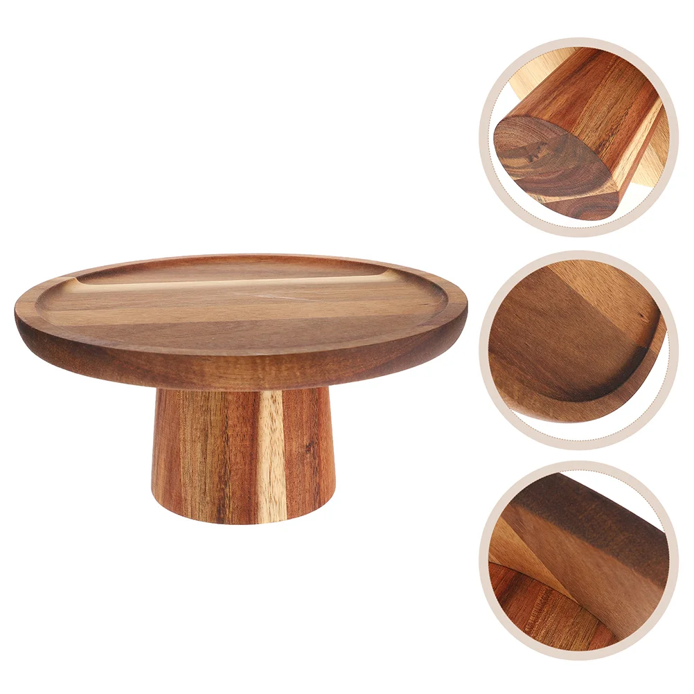 

Cake Stand Tray Holder Display Dessert Wooden Wedding Cupcake Serving Plate Footed Desktop Fruit Wood Round Pastriesdecorative