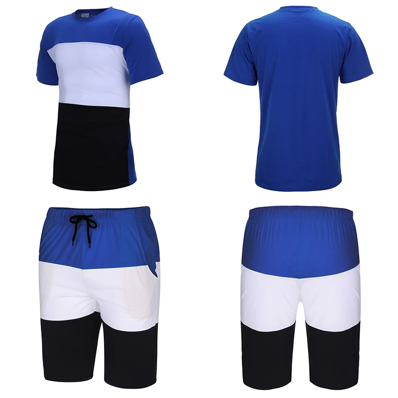 

Men Sets Summer Short Sleeve T Shirts+Short Pants 2 Piece Sets Tracksuit Male Clothing Sportswear Sets Daily Homewear Outfit