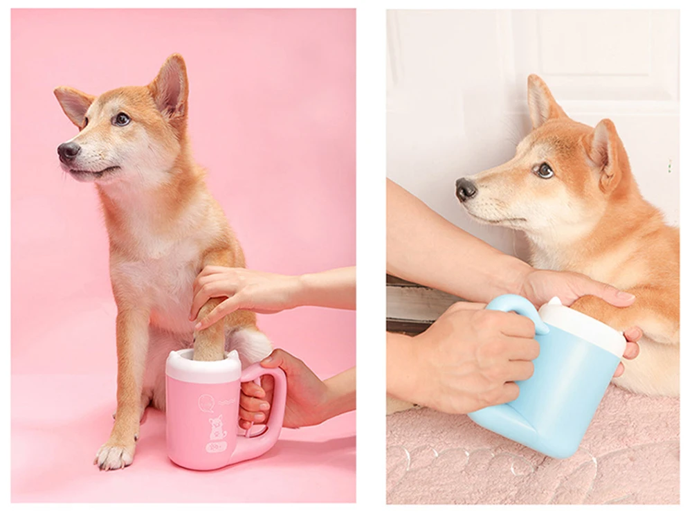 

360 Soft Outdoor Portable Pet Dog Paw Cleaner Cup Silicone Foot Washer Clean Dog Paws One Click Manual Quick Feet Wash Cleaner