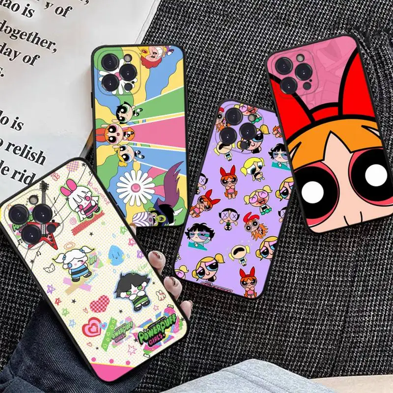 

Cute Girl Powerpuff Cartoon Comics Phone Case Silicone Soft for iphone 14 13 12 11 Pro Mini XS MAX 8 7 6 Plus X XS XR Cover