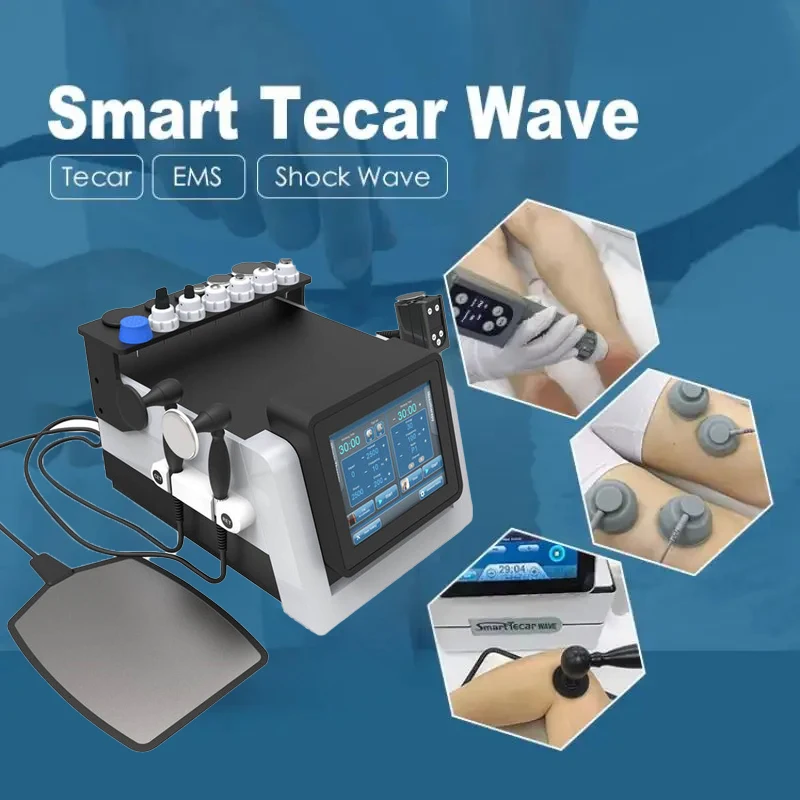 3 в 1 глубокое нагревание 448 кГц Smart Tecar Focus Shockwave ED лечение боли Ems оборудование для