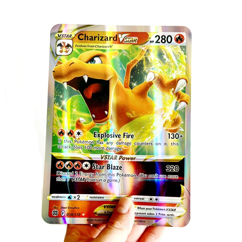 

30 Pcs English Pokémon Flash Card 21*15cm Charizard Lillie Vmax GX Vstar Anime Cartoon Elf Game Card Toy Birthday Gift
