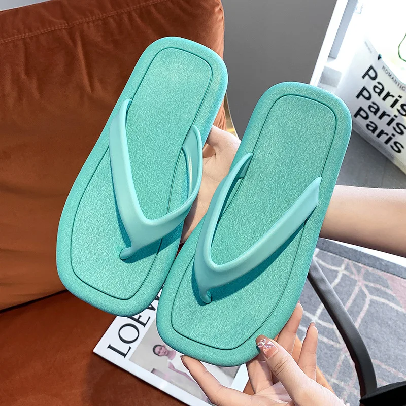 

Summer Flip Flops Slippers Outdoor Beach Sandals Soft Casual Flat Platform Comfy Slippers Female Womens Shoes