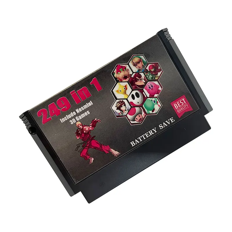 

Game Card For 8 Bit Game Console Family Computer Game Collection 249 in 1 Game Cartridge 60 Pins