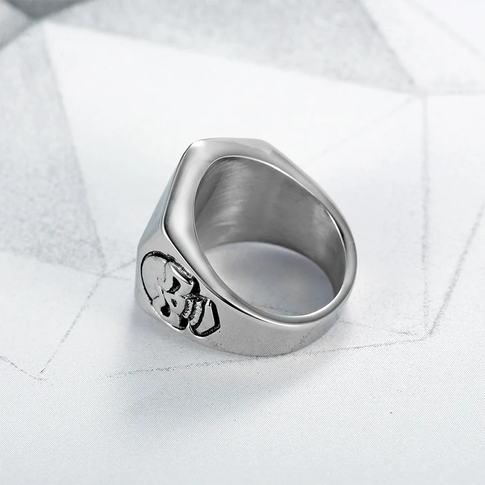 Megin D кольца из нержавеющей стали титана номер 7 череп винтажные панк простые