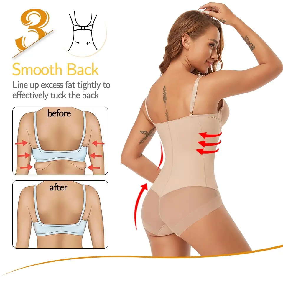 Shapewear Bodysuits for Women Built-In Bra Camisole Tops Waist Trainer Full Body Shaper Tummy Control Slimming Underwear