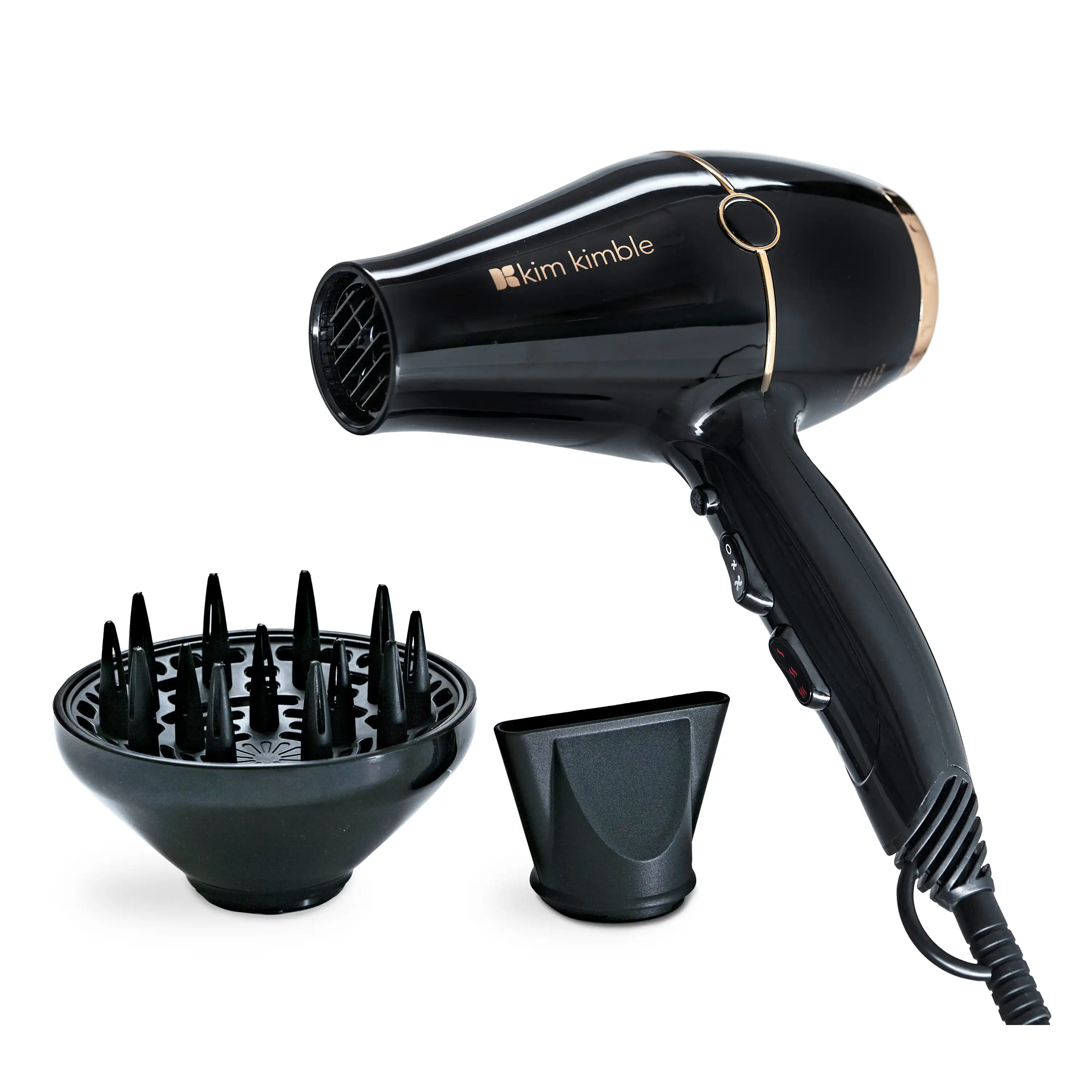 

Celebrity Series Ultra-Light 1875W Pro Hair Dryer, Black & Rose Gold with Concentrator and Diffuser Blow Dryer Home Appliance