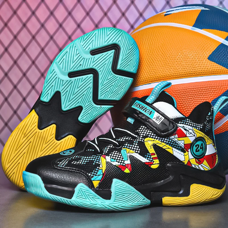 Boys Basketball Shoes 2022 New Children's Basketball Shoes Lightweight Boys Sneakers Girls Casual Trainers Children Brand Shoes