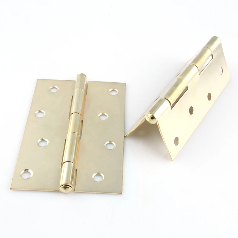 

100*67*1.5 Gold iron hinge for Small wooden door cabinet copper plating furniture hinges 6pcs
