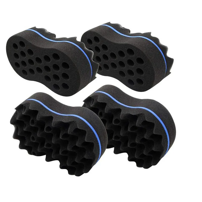 

2pcs Double Sided Wave-shaped Sponge Brushes Multi-holes Side Braid Twist Hair Curl Wave Hair Brush Comb Hair Styling Tools