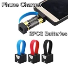 Портативное аварийное зарядное устройство для телефона, Питание от 2 батареек AA с Micro USBUSB-Cразъемами Apple для универсального телефона
