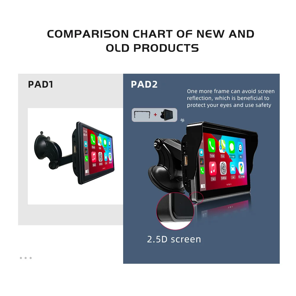 $94.57 Portable Car Radio Wireless Carplay Android Auto 7inch Touch Screen FM Radio No Installation Stereo Receiver 1din 2din Car Radio