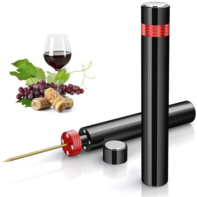 

Air Pump Wine Bottle Opener Pin Cork Remover Air Pressure Corkscrew Kitchen Tools Bar Accessories Safe Portable Stainless Steel