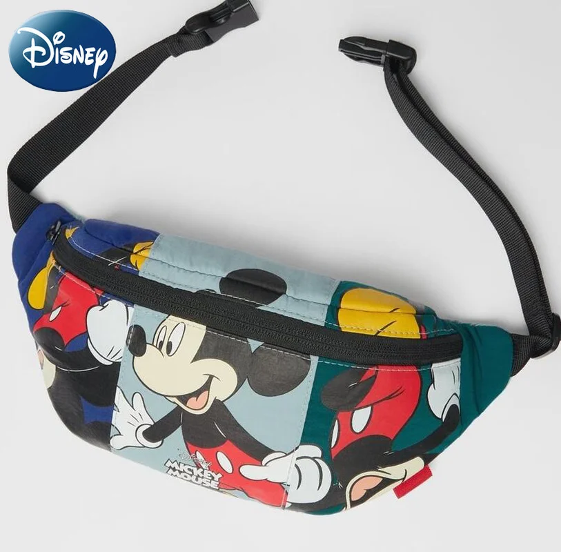 

2023 New Disney Fanny Pack Girls Mickey Mouse Child Banana Bag for Boy Minnie Chest Bag Cute Waist Pack for Girls Crossbody Bag