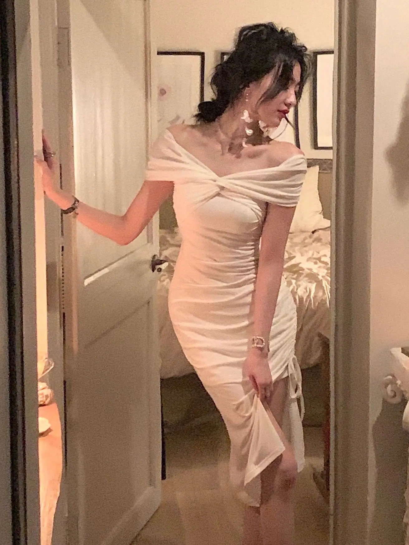 Летнее элегантное платье с открытыми плечами миди для женщин пикантные Выходные