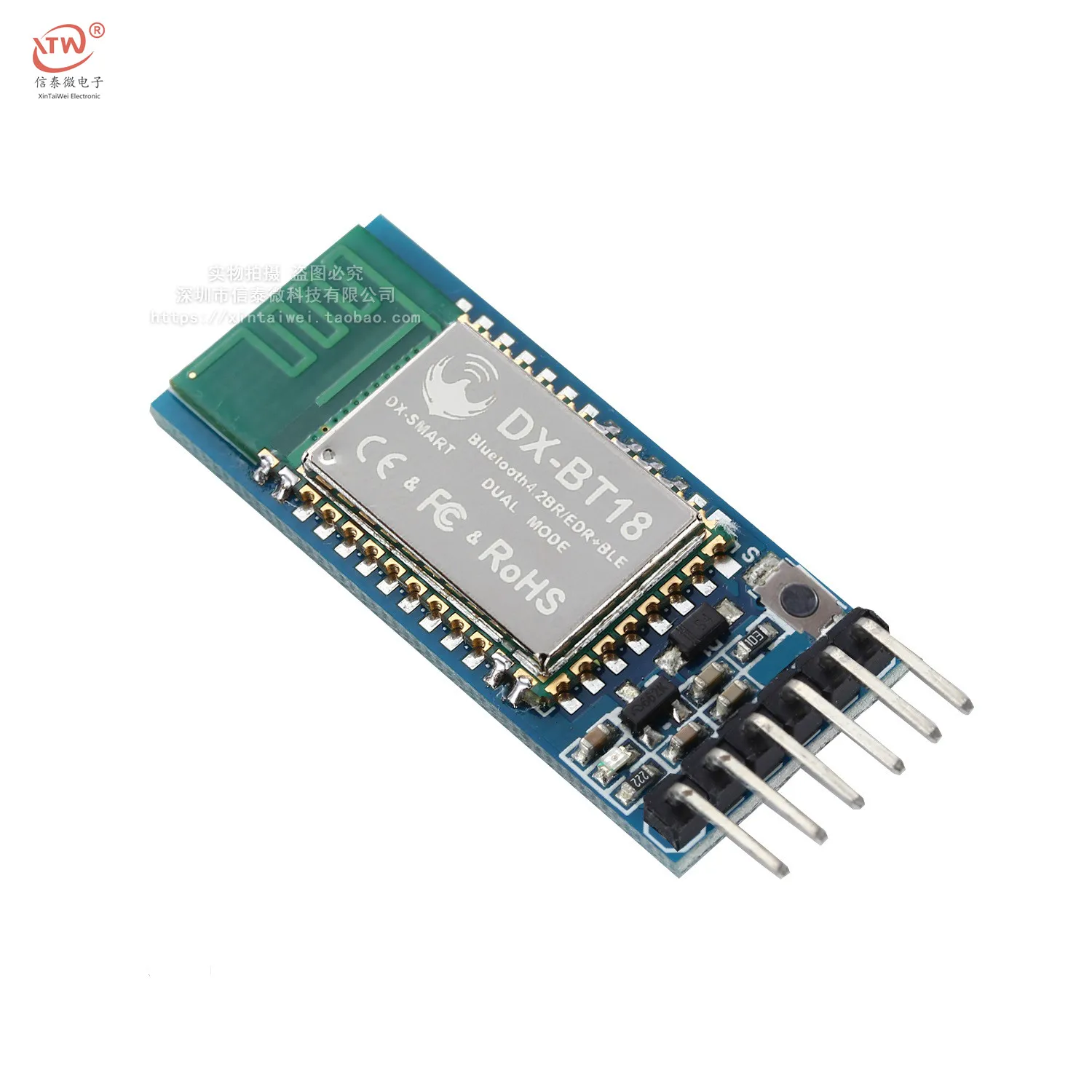 Двухрежимный модуль DX-BT18 Bluetooth с базовой платой Spp2.0 Ble4.0 последовательный