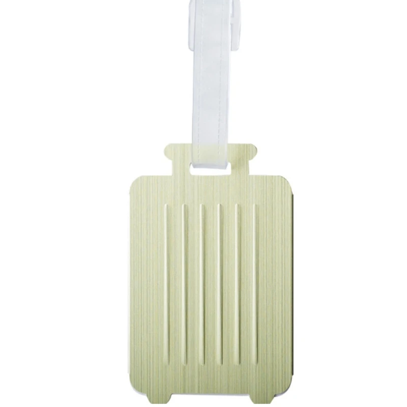 

5Pcs Aluminum Alloy Luggage Tag Brushed Hollow Design Multicolor Travel Suitcase Name ID Card Label Holder
