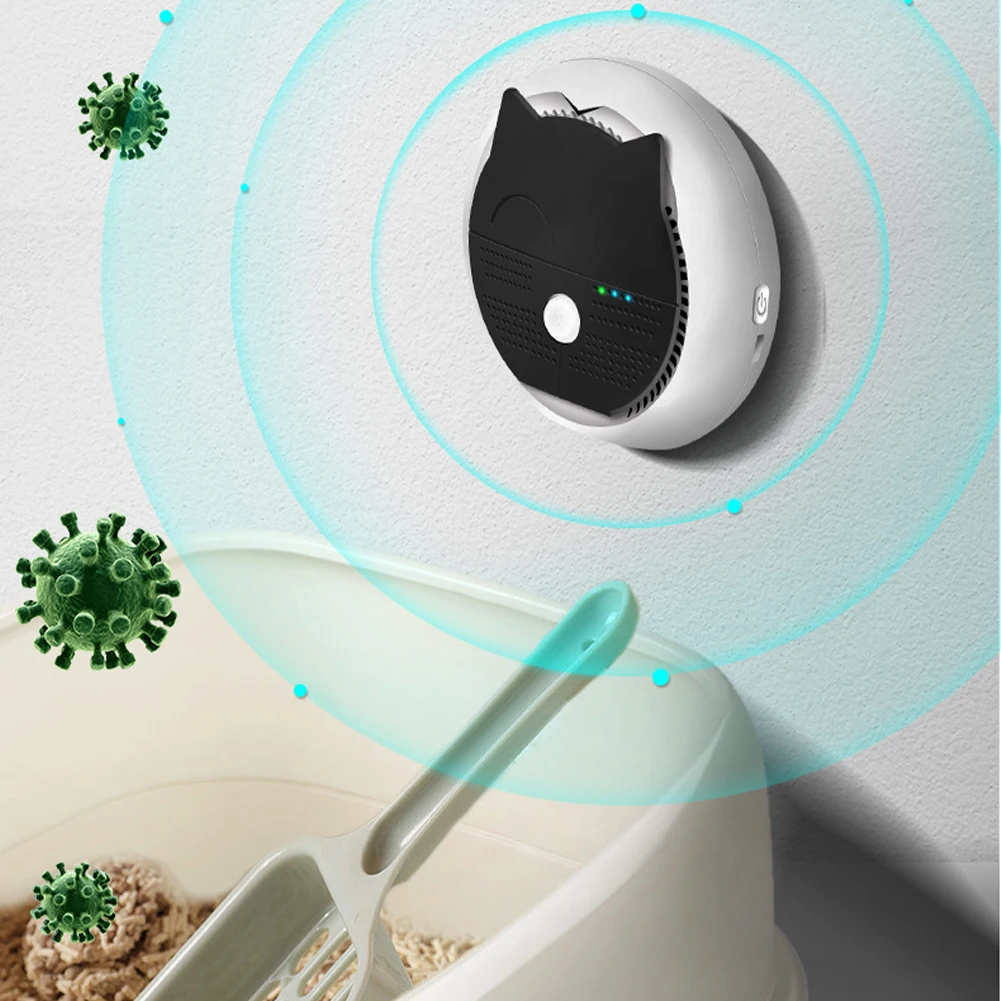 

Plastic Air Purifier Rechargeable Cat Odor Purifier Simple Operation Induction Recognition Built-In Battery MIni Pet Accessories