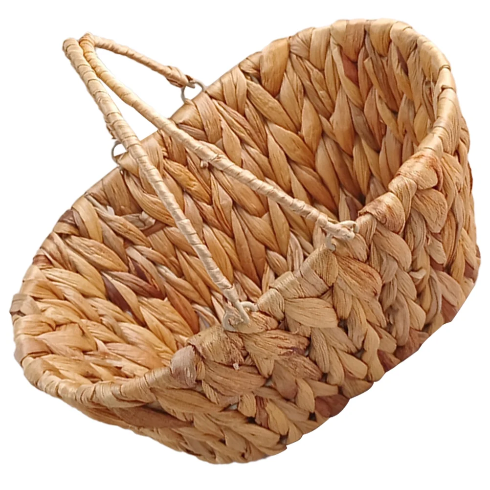 

Sundries Storage Woven Bread Basket Food Serving Pallet Tray Kitchen Iron Flower Girl