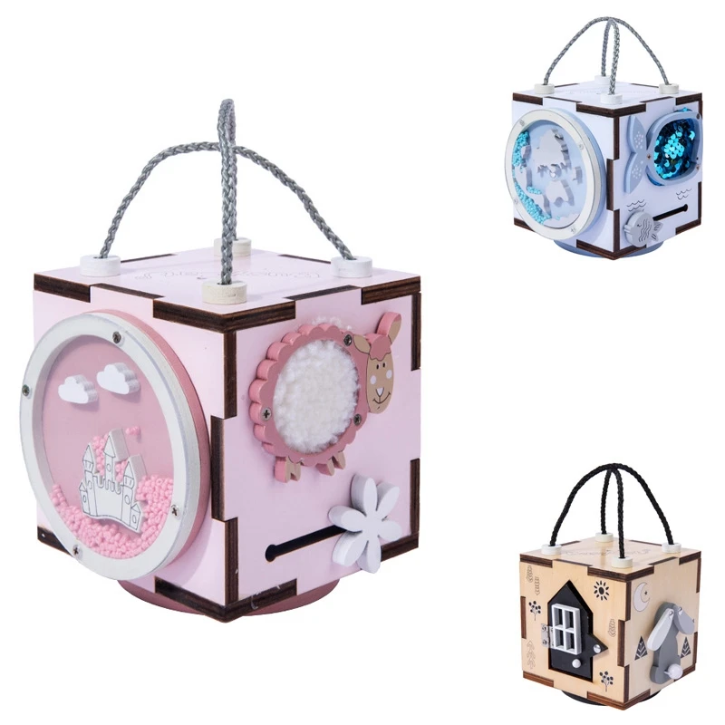 

Train Ability Shape Matching Lock Cognition Toys Activity Busy Box Puzzle Early Educational Sensory Board Kids