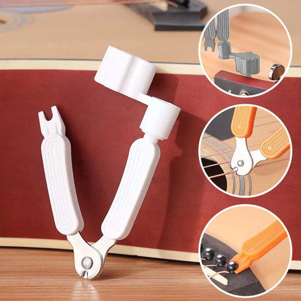 

Инструмент для настройки гитары 3 в 1, аксессуары для струнных инструментов, устройство для намотки штифтов, струнная струна, резак для гитар...